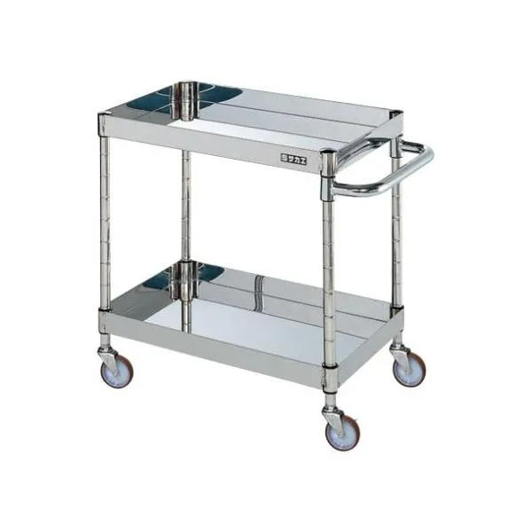 【移動式】【サカエ】ステンレスCSパールワゴン(H600mm・棚板2段) CSP4-7562NU 幅750×奥行500×高さ600(mm)/業務用/新品/送料無料