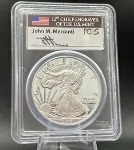 2014-W $1 プルーフ シルバー イーグル PCGS PR70 DCAM ジョン メルカンティ署名