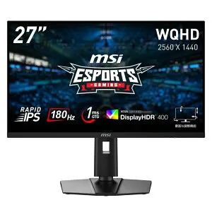 MSI｜エムエスアイ ゲーミング液晶ディスプレイ(27型/RAPID IPS/WQHD 2560×1440/180Hz/1ms/HDR400/HDMI2.0b/DP1.4a/USB TYPE-C/VESA/PIP・PBP対応/3年保証)(ブラック) G274QPF-E2