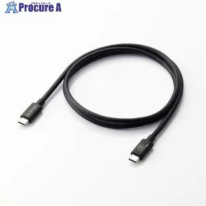 ELECOM USB4ケーブル C-Cタイプ 認証品 USB PD対応 60W 80Gbps 1.0m ブラック USB4-V2CC10NBK 1本 ■▼698-0674
