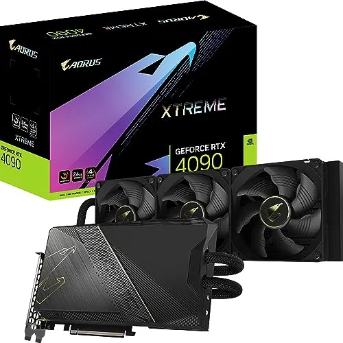 GIGABYTE AORUS GeForce RTX 4090 Xtreme WATERFORCE 24Gグラフィックスカード、WATERFORCEオールインワン冷却システム、24GB 384ビットGDDR6X、GV-N4090AORUSX W-24GD