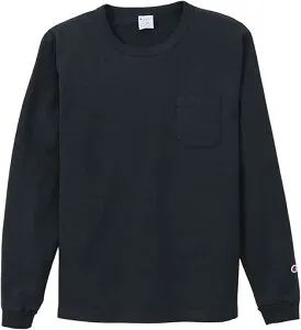 CHAMPION [チャンピオン] T1011 LONG SLEEVE TEE [NAVY] T1011ロングスリーブポケットTシャツ (ネイビー) C5-P401 BBS