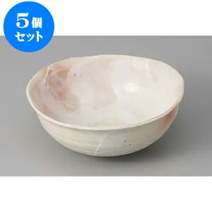 5個セット 向付 桜志野手造り鉢 [15.5 x 15 x 11cm] | 和食器 鉢 小鉢 ボウル 浅鉢 料亭 ホテル 食器 業務用 飲食店 カフェ うつわ 器 おしゃれ かわいい ギフト プレゼント 内祝い 誕生日 贈り物 贈