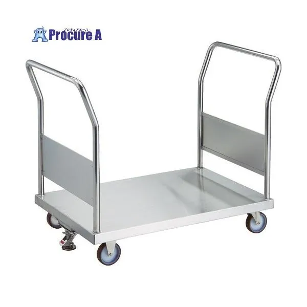 TRUSCO ステンレス台車 オールステン両袖台車 900X600 φ100NU ストッパー付 ■▼116-2360 AS-2W-100NU-S 1台