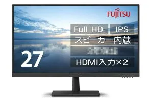 FMV 富士通 ディスプレイ 27インチFull HDモニター(IPS/HDMI×2/アナログRGB/スピーカー内蔵/VESA対応) WMD27011BT 4580620257788