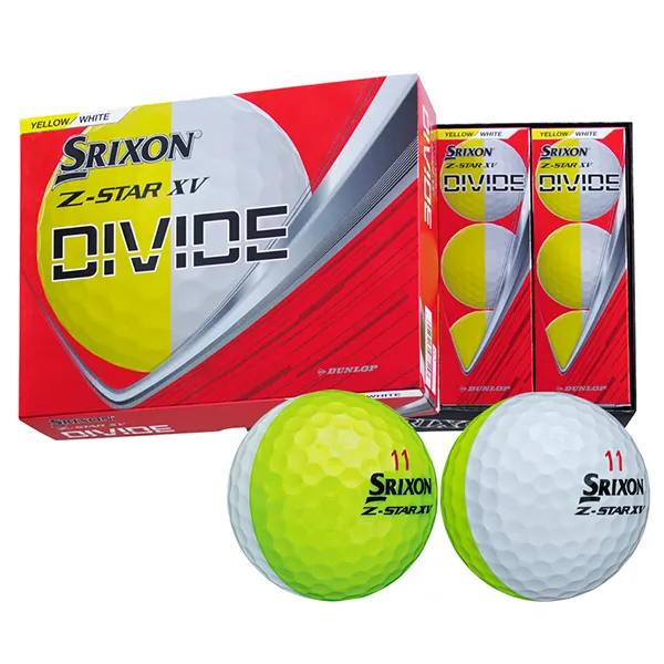 【日本正規品】 DUNLOP スリクソン Z-STAR XV DIVIDE 限定ボール 2025年モデル ホワイト/イエロー ダース(12個入り)