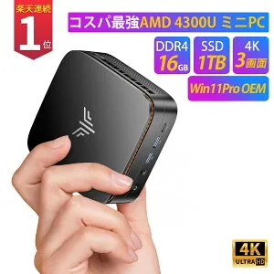 【期間限定10%OFF】N150/3500Uよりコスパ最強【楽天1位連続受賞】NIPOGI mini pc AMD Ryzen 4300U 動作より安定 4C/4T 最大3.7GHz Win11 Pro 16GB+256/512GB/1TB SSD ミニパソコン USB3.2×6 3画面 4K 高速2.4G/5GWi-Fi BT4.2
