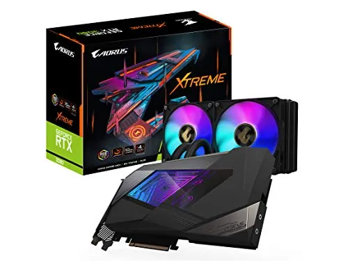 GIGABYTE AORUS GeForce RTX 3080 XTREME WATERFORCE 10Gグラフィックスカード、WATERFORCE冷却システム、10GB 320ビットGDDR6X、GV-N3080AORUSX W-10GDビデオカード。
