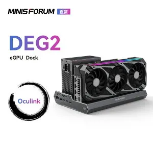【★20%OFF】MINISFORUM DEG2 外付けGPUドッキングステーション、Oculink+USB4 V2 (TBT5対応) 、2.5GbEポート/USB3.2ポート/M.2 スロット搭載 eGPU Dock