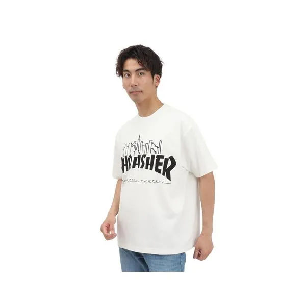 マンハッタンポーテージ（ManhattanPortage）（メンズ）半袖 プリントTシャツ THRASHER 25SS-MP-M614 WHITE
