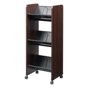 100-WG021M ファイルワゴン 3段 A4対応 キャスター付き 斜めで取り出しやすい 幅44.5×奥行き33×高さ111cm ファイルラック ランドセルラック