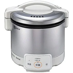 【エントリーで最大全額ポイント還元｜5/6まで】 リンナイ｜Rinnai RR-030VQ-W_13A ガス炊飯器 グレイッシュホワイト [3合 /都市ガス12・13A][RR030VQW]【rb_cooking_cpn】