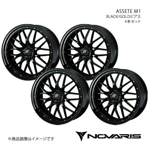 NOVARIS/ASSETE M1 アコード CU1/2 TYPE-S除く アルミホイール4本セット【18×7.5J 5-114.3 INSET53 BLACK/GOLDピアス】0041064×4