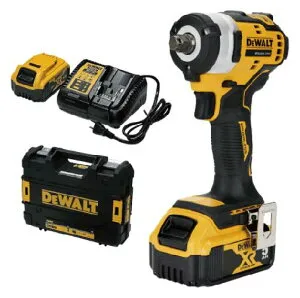デウォルト (DEWALT) DCF911P2T-JP 18V XR Li-Ion ブラシレス・インパク荷トレンチ (5.0Ah Battery 2個) バッテリ2個付 充電池付 TSTAKキットボックス付 コードレス 高トルクインパクトレンチ 工具 DIY 現場 作