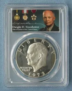 1973-S ドワイト・D・アイゼンハワー プルーフ 40% 銀貨 PCGS PR68DCAM ($1 pr68 Ike)