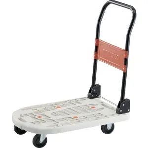 樹脂台車 カルティオ 抗ウィルス 抗菌塗装折畳ハンドル 780X490 白 MPK-720AV-W