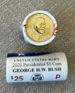 2020-P 米国造幣局 ジョージ・ブッシュ ドルロール 未開封 BU