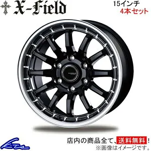 ハイエース 200系 アルミホイール インターミラノ クロスフィールドα【15×6J 6-139 INSET33 BK/RP】INTER MILANO BEST ベスト X-FIELD アルファ 15インチ 6穴 139.7 +33 インセット33 HIACE 車用ホイール 1本 4本セ