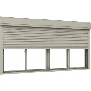 サーモスL シャッター付引違い窓 4枚建て 標準タイプ / 電動 Low-E複層ガラス仕様 251224 W：2,550mm × H：2,230mm LIXIL リクシル TOSTEM トステム