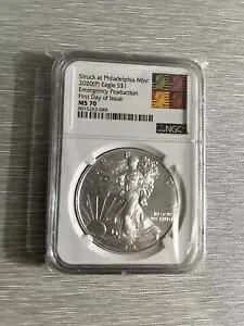 2020 P $1 アメリカン シルバー イーグル NGC MS70 緊急生産 初日発行 FDOI