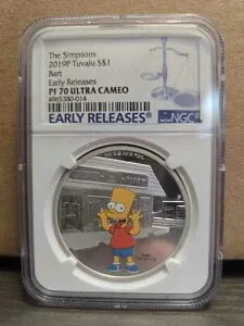 2019年 ザ・シンプソンズ BART シンプソン プルーフ 1ドル 1オンス シルバーコイン NGC PF 70 ER