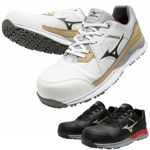 [ミズノ] 安全靴 ワークシューズ オールマイティ HWII 11L 紐 ローカット 柔らくてブレにくい ワーキング ユニセックス WⅡソール f1ga2400(01) ホワイト×ブラック 27.0cm SOLVステッカー付
