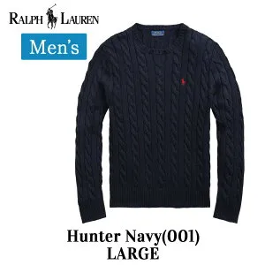 ポロ ラルフローレン メンズ ケーブル ニット コットン セーター 710775885 定番 POLO RALPH LAUREN ポロラルフローレン ラルフ クルーネック ゆったり 男性 ワンポイント 無地 刺繍 コットン 綿 春