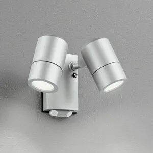 オーデリックエクステリア LEDスポットライト防雨型 白熱灯50W×2灯相当人感センサーON-OFF型 マットシルバー昼白色：OG264090NR