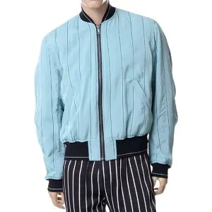 ハイダーアッカーマン (Haider Ackermann) ストライプMA1ボンバージャケット ミントブルー183301213230DIOPSIDE MINT 2018SS メンズ春夏 3,980円以上購入で送料無料 正規取扱