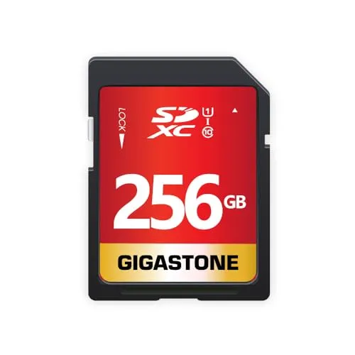 【5年保証】GIGASTONE 256GB SDカード SDXC UHS-I U1 C10 80MB/s メモリーカード フルHD ビデオ デジタルカメラ 高速記録 ミニケース1個付き