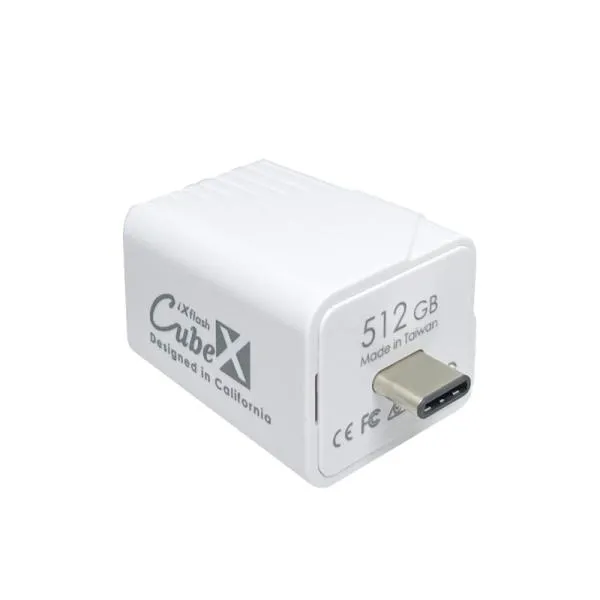 PioData iXflash Cube 512GB iphone ipad 対応 フォト ストレージ デバイス MFi認証 USB Typ