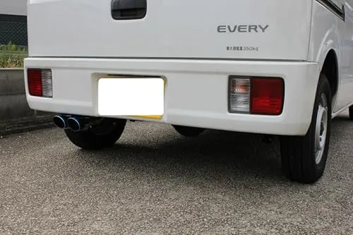 【国内メーカー Bluefin】 スズキ エブリィバン (HBD-DA17V EBD-DA64V GBD-DA64V HBD-DA64V) 2WD 4WD NA車 対応 Bluefin製 ２本出し ステンレス マフラー ブルー 自動車 パーツ アクセサリー