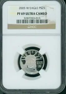 2005-W 25ドル 自由の女神像 プラチナ 1/4オンス NGC PR69 プルーフ PF69