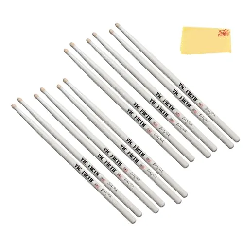 Vic Firth Signature Series Buddy Rich Drumstick - 6パックバンドル Austin Bazaar ポリッシングクロス