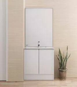 パナソニック洗面シーラインD450両開きタイプ 水栓マルチシングルレバー洗面メタルタイプ 扉タイプC本体W750タイプ+1面鏡 XGQC75D4KKCHW+GQC75C1SM 定価￥237820法人、個人事業主、店舗様向販売