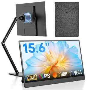 【2026モデル】モバイルモニターOmiodo15.6インチ磁気吸着スタンド付きポータブルモニター1920x1080FHDIPSHDR超薄軽量自立式モバイルディスプレイVESA対応スピーカー内蔵