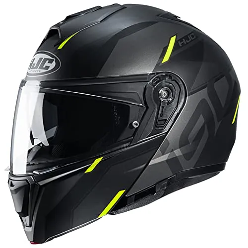 HJC HELMETS(エイチジェイシーヘルメット) バイク用 ヘルメット システム フルフェイス オープンフェイス ベンチレーション 内装着脱 i90 アヴェンタ HJH222 BLACK/YELLOW S (55-56cm)
