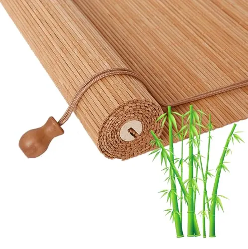 Rytgdxss 天然の葦 すだれカーテン幅170cm【粗絹炭化色170x170cm】すだれカーテン 遮光 ロング 縦長 簾屋外 目隠し 日よけの効果が高 ガラスの汚れ防止 風通しも良く 遮光 遮熱 袋入り いぶし焼加工で 虫やカビが付 省エネ 夏に重宝し