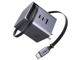 Nexode 100W GaN巻き取り式ケーブル付き急速充電器 65827 UGR-OT-000045 [メタリックグレー]