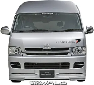 【M's】トヨタ 220 ハイエース 1/2型 ワイド スーパーロング用(H16.8-H22.7)WALD EXECUTIVE LINE V2 フロントスポイラー／KDH220 TRH220 200系 レジアスエース FRP ヴァルド バルド エアロパーツ エアロ リップ