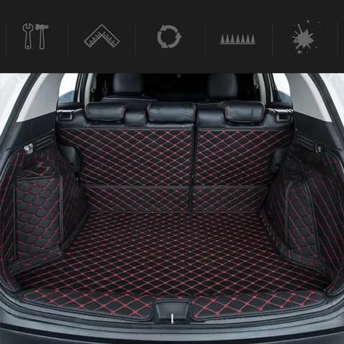 に適合するトヨタプリウス 50系 ZVW50 2015.12~2023.1 車のラゲッジマット カーゴマット トランクマット 耐水設計 防汚加工 滑り防止 車種専用デザイン フロア保護 カー用品 取り付け簡単(黒赤)