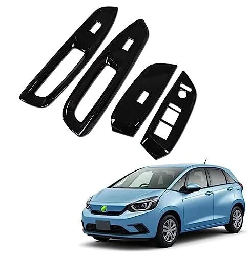 【Super Car Shop】ホンダ 新型 フィット 4代目 GR系 専用 内装 ドア ウィンドウ ボタン スイッチ パネル カバー ガーニッシュ FOR Fit 専用設計 (ピアノブラック)