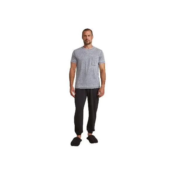 Barefoot Dreams Malibu Collection Men’s Burnout Crew Neck Tee-Crew T-Shirt, Lightweight Tee, Undershirt for Men, Smokey Green, XXL並行輸入品