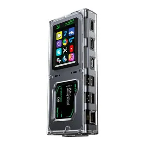 RayCueCyberAxonD3ドッキングステーション13in1タッチスクリーン搭載|8K対応HDMIx3/USB-Cx3/USB-Ax4/100WPD充電/有線LAN/オーディオ端子付き