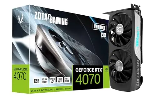 ZOTAC ゲーミングGeForce RTX 4070 Twin Edge OC GDDR6 DLSS 3 12GB GDDR6 192ビット 20Gbps PCIE 4.0 コンパクト SFF ゲーミンググラフィックスカード IceStorm 2.0 A