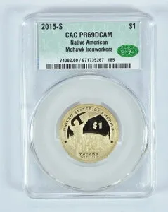 2015-S サカガウィア $1 ネイティブアメリカン モホーク族 鉄工 PR69 DCAM CAC