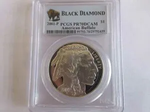 2001-P、アメリカンバッファロー、PCGS、PF70DCAM、バッファローS$1、ブラックダイヤモンド