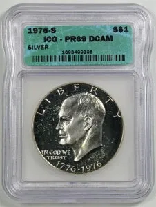 1976年-S $1 シルバー プルーフアイゼンハワードル PR69DCAM ICG 1693400305-