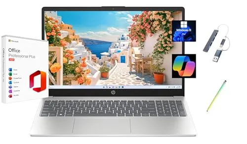 HP (エイチピー) 2025 Pavilion 15.6インチ FHD タッチスクリーンノートパソコン 無期限 Microsoft Office 2024 Intel Core i7-1355U 64GB RAM 1TB SSD Windows 11 P