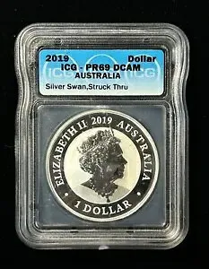 2019 ICG グレード PR69 DCAM オーストラリアン シルバー スワン ストラック スルー 1オンス .9999